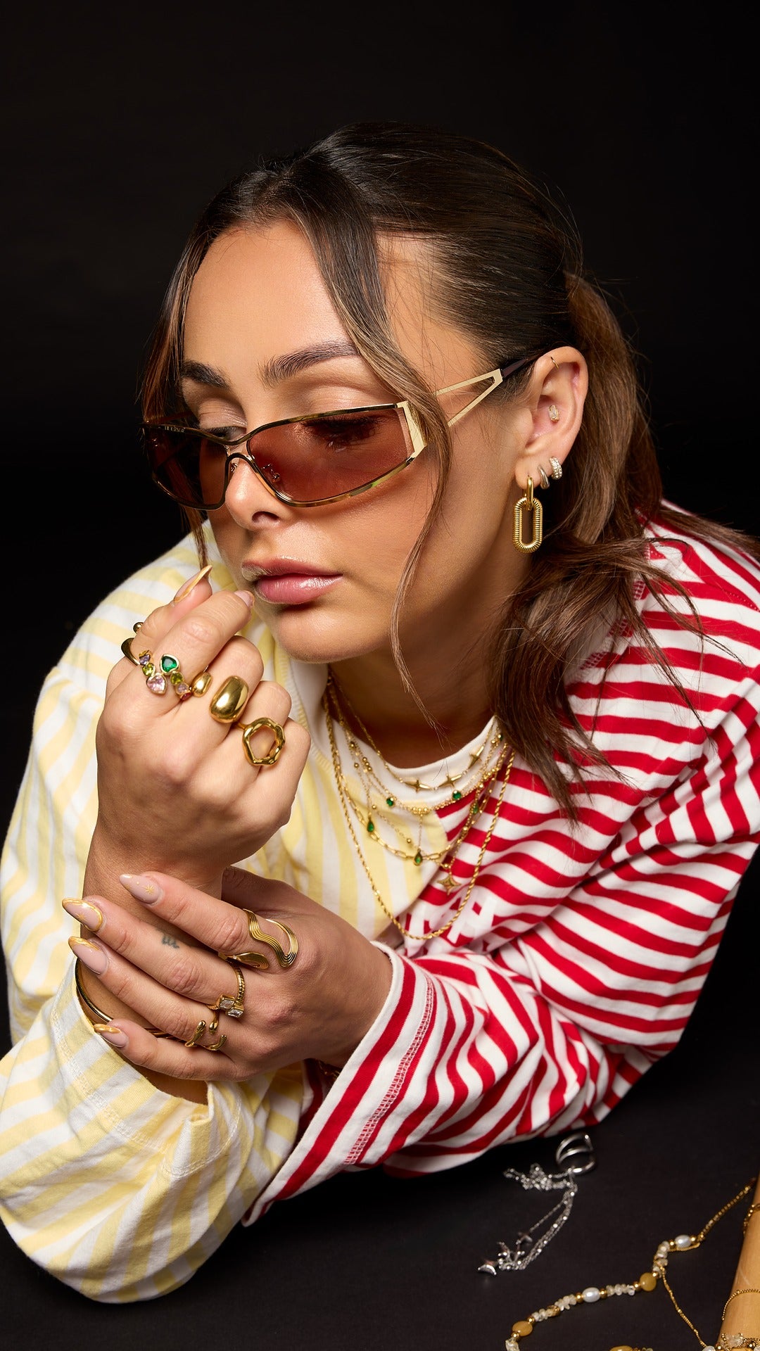 INTERLINK EARRING GOLD